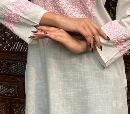 Clothes manufacturers - Photos for Buy online chikan kurti for women, blue chikankari kurti