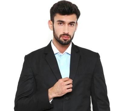 Clothes manufacturers - Photos for Shaftesbury London Black Regular Fit Single-Breasted Blazer
