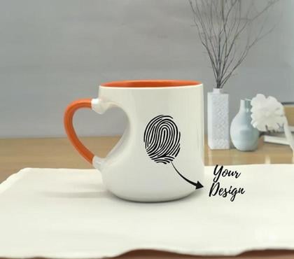 Buy & Sell Gift - Photos for Personalized Heart Cut Handle Printed Mugs