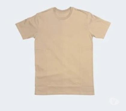 Clothes & Accessories - Photos for Men Cream Solid Round Neck Tshirt