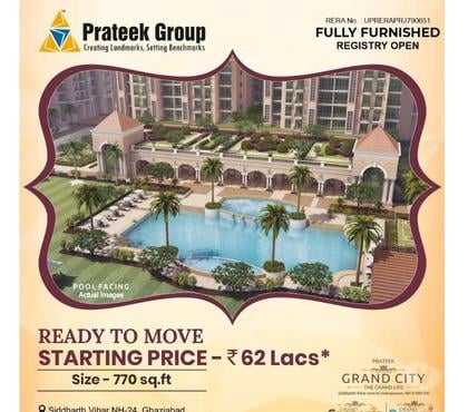 Houses & Flats for sale - Photos for Prateek Grand City Phase-I | 2 BHK luxury Flats in Ghaziabad