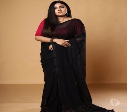 Buy & Sell Clothes - Photos for Black Mulmul Cotton Saree