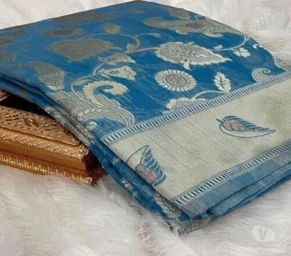 Clothes for sale - Photos for Blue Linen Cotton Saree