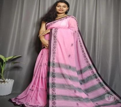 Clothes & Accessories - Photos for Classic Pink Pure Cotton Saree