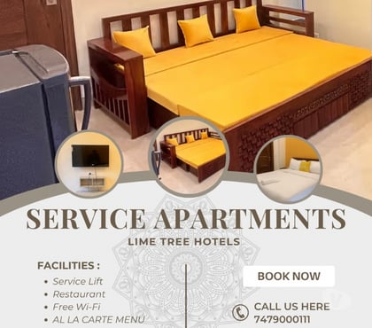 Flats for sale - Photos for 3 BHK Fully Furnished Service Apartment by Lime Tree Hotels