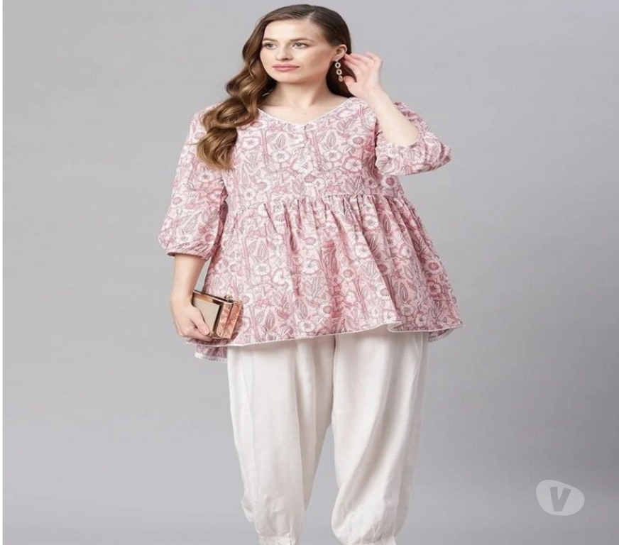 Buy & Sell Clothes Kolkata - Photos for Baby Pink Floral Printed Peplum Top