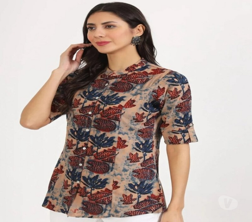 Buy & Sell Clothes Kolkata - Photos for Stylish Beige Hand Blocked Printed Short Kurta