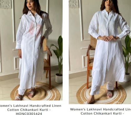 Buy & Sell Clothes - Photos for Chikan Kurti Online, Stylish Chikankari Long Kurti for Women