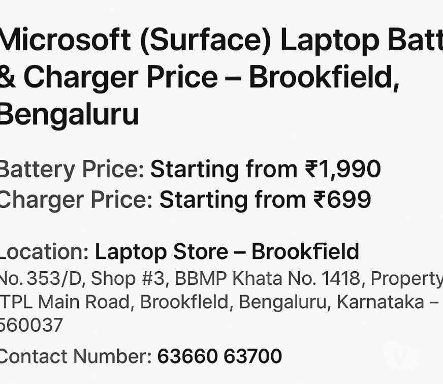 Web services Bangalore - Photos for Microsoft Laptop Battery & Charger Price