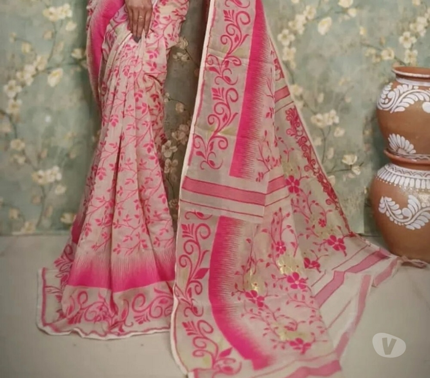Buy & Sell Clothes Kolkata - Photos for Light Pink Soft Jamdani Saree