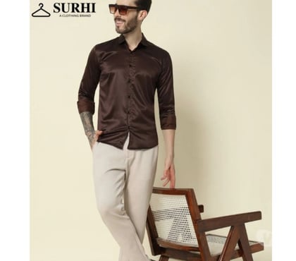 Clothes for sale - Photos for Dark Chocolate Color Shirt for Men: Elegant & Stylish Outfit