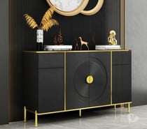 Modern Black Buffet by Heera Moti | PU Finish