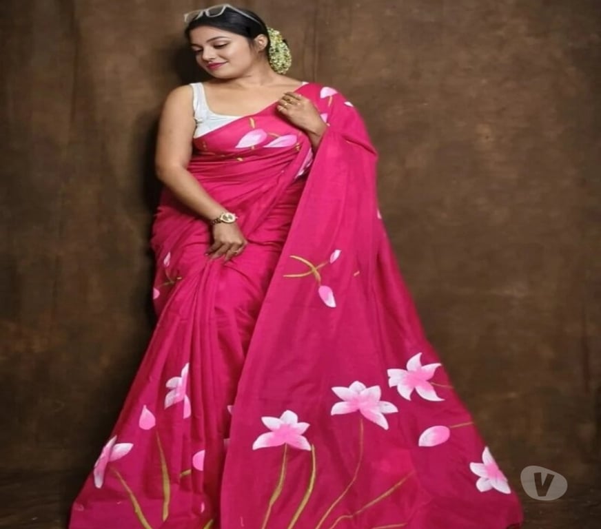 Buy & Sell Clothes Kolkata - Photos for Elegant Aesthetic Pink Handloom Cotton Saree