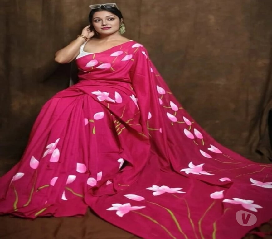 Buy & Sell Clothes Kolkata - Photos for Elegant Aesthetic Pink Handloom Cotton Saree