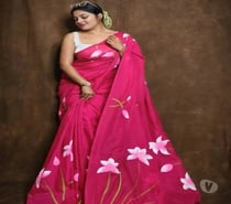 Elegant Aesthetic Pink Handloom Cotton Saree