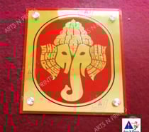 Premium Brass Name Plate with Lord Ganesha Impression