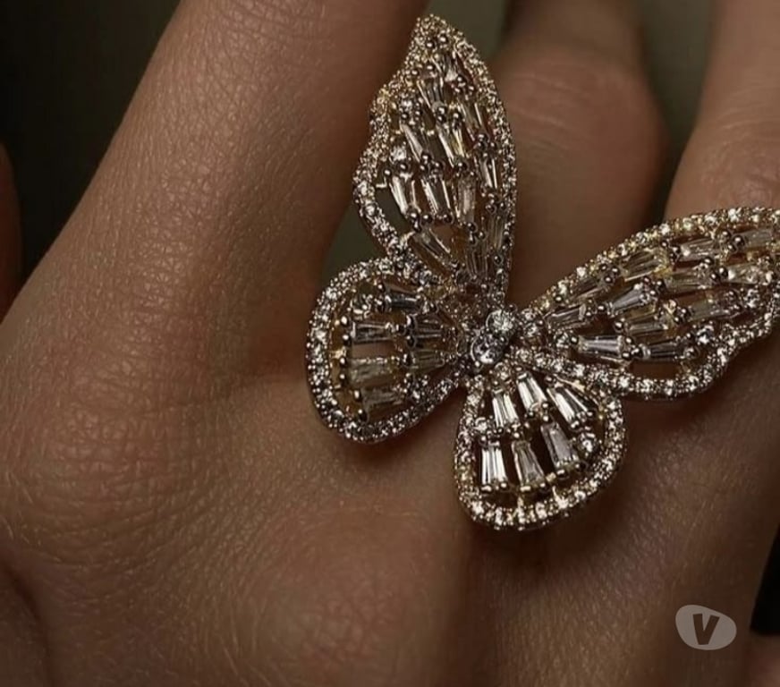 Fashion accessories New Delhi - Photos for Shop Luxury Crystal Butterfly Ring Online