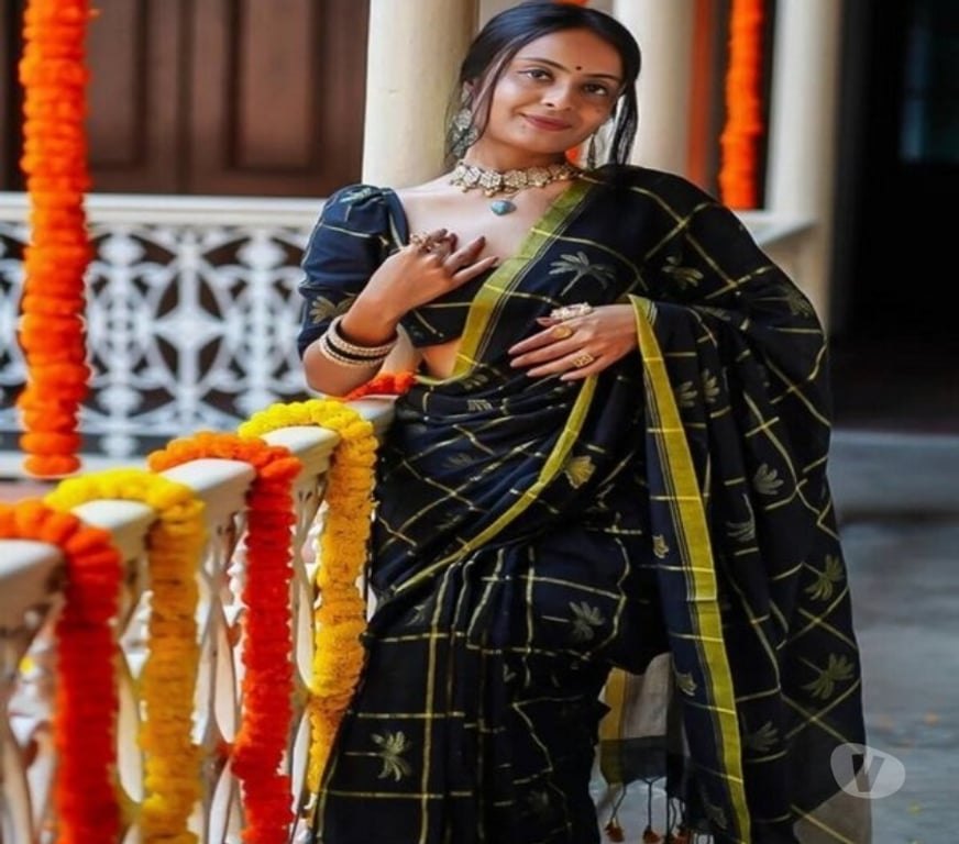 Buy & Sell Clothes Kolkata - Photos for Black Pure Cotton Saree