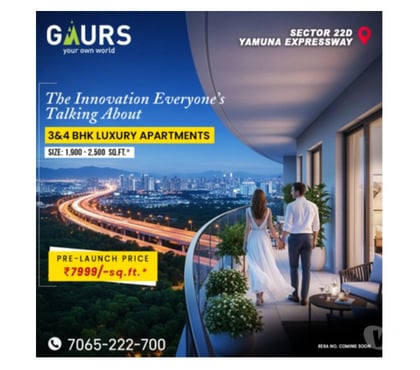 Flats for sale - Photos for 🚀 Gaurs Group presents a new landmark in Sector 22D!