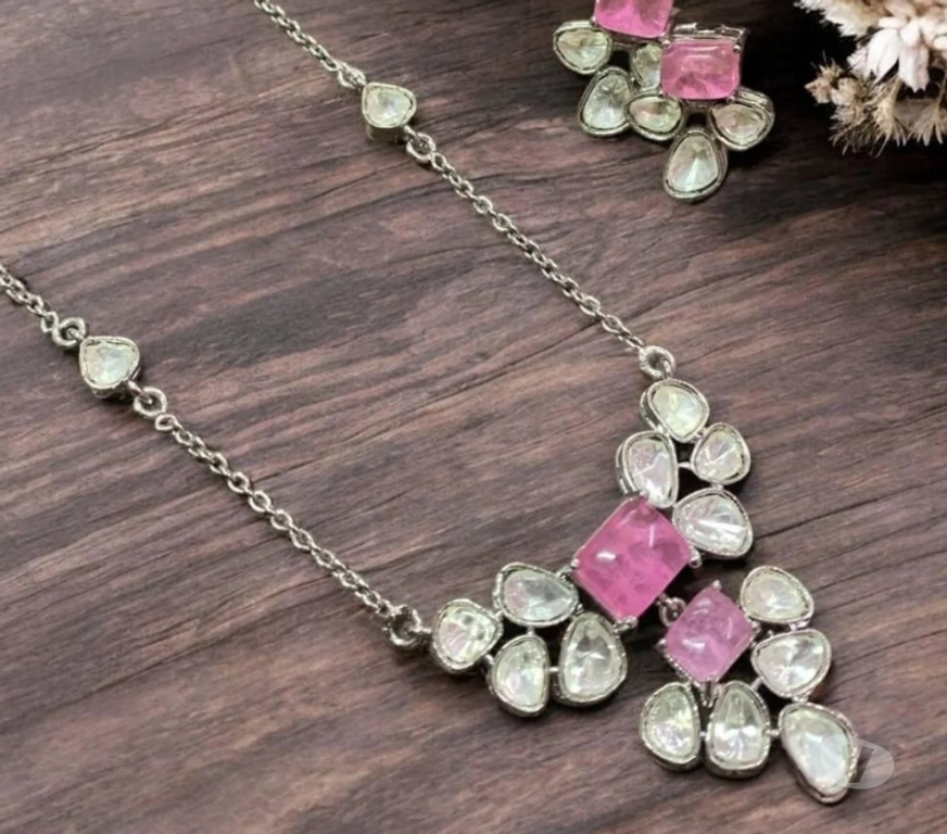 Fashion accessories Chennai - Photos for Statement Cz Polki Kundan Pendant Necklace