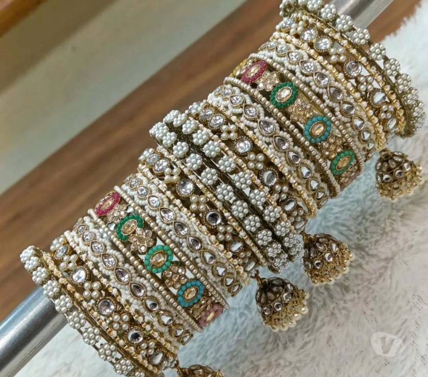 Fashion accessories Chennai - Photos for Rajasthani Rajwadi Pearl Kundan Kangan Chooda Set -Ishhaara
