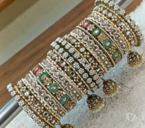 Rajasthani Rajwadi Pearl Kundan Kangan Chooda Set -Ishhaara