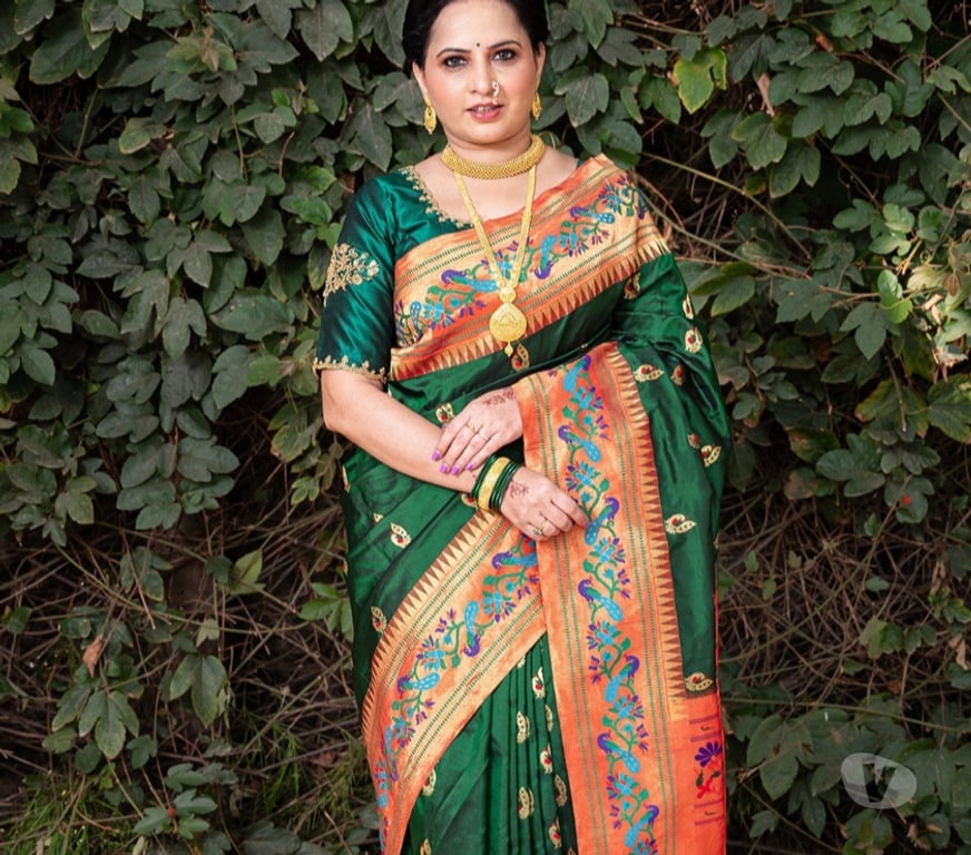 Buy & Sell Clothes Delhi - Photos for Green Paithani Sarees – A Fresh Take on Tradition