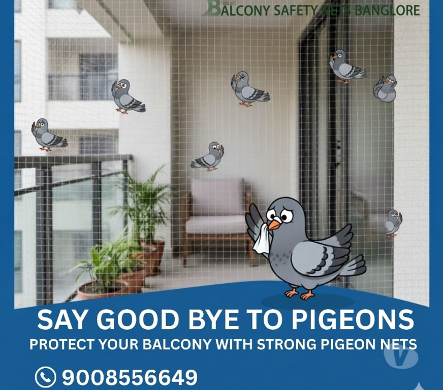 Pet shops Bangalore - Photos for Pigeon Nets for Balconies - Balcony Safety Nets Bangalore!