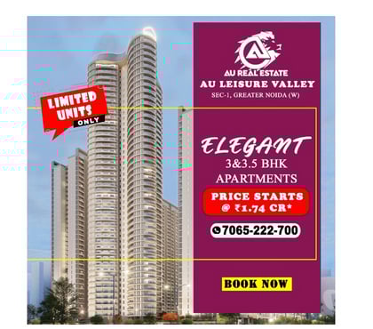 apartments for sale - Photos for AU Leisure A New Vision of Vertical Luxury in Greater Noida