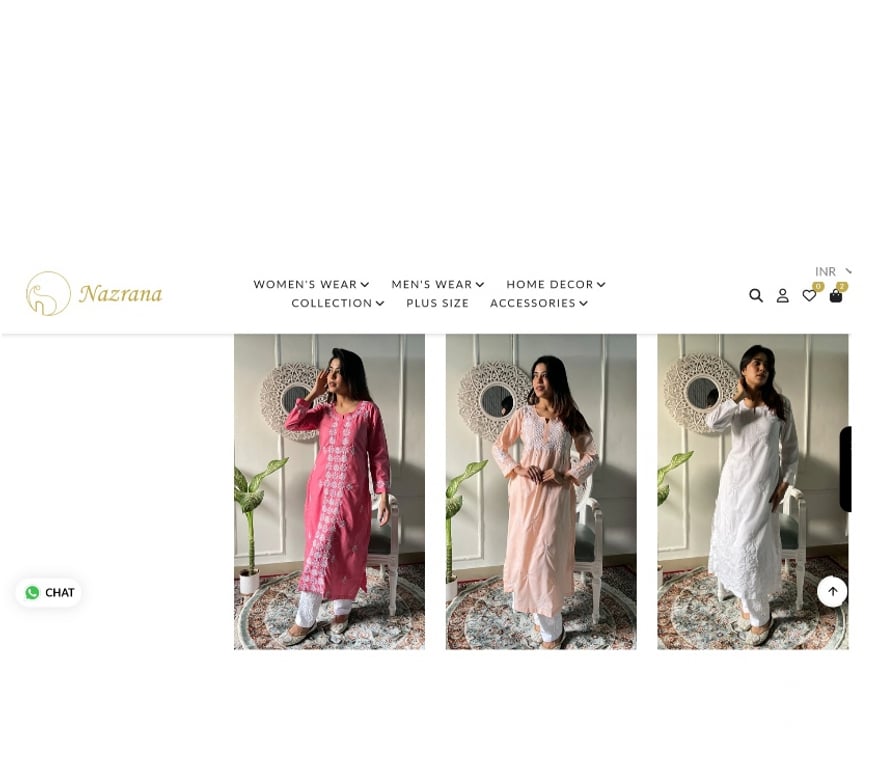Buy & Sell Clothes Lucknow - Photos for Buy Chikankari Kurtis for Women Online – Nazrana Chikan