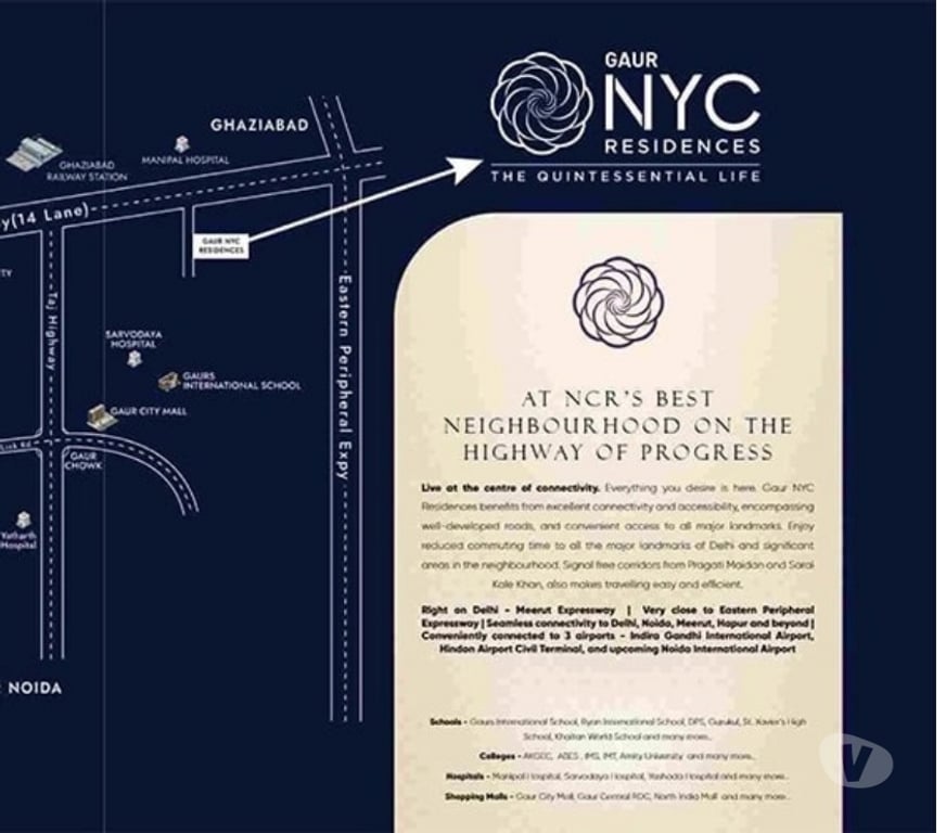 Houses & Flats for sale Ghaziabad - Photos for 4 BHK Apartments in wave City - Gaur NYC Residences