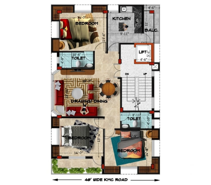 Houses & Flats for sale Kolkata - Photos for 3BHK Semi-furnished Apartment in Southern Avenue