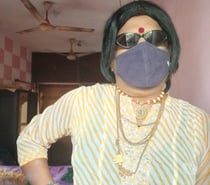 Funny dressing character