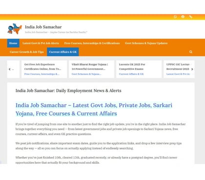 Media services - Photos for India Job Samachar – Latest Govt Jobs, Current Affairs