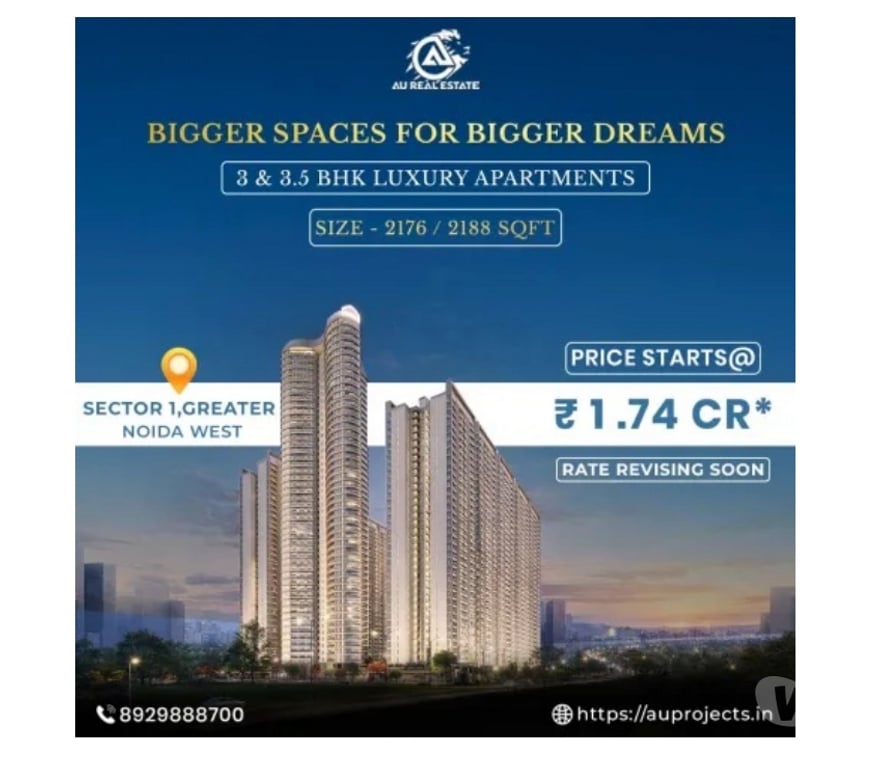 Houses & Flats for sale Greater Noida - Photos for AU Aspire Leisure Valley – Modern 3 and 3.5 BHK Homes