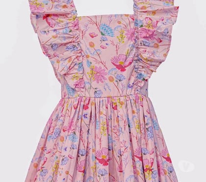 Clothes & Accessories - Photos for Velvet Trim Ruffle Dress for Girls