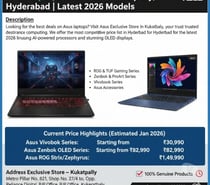Asus Laptop Price List in Kukatpally, Hyderabad | Latest 202