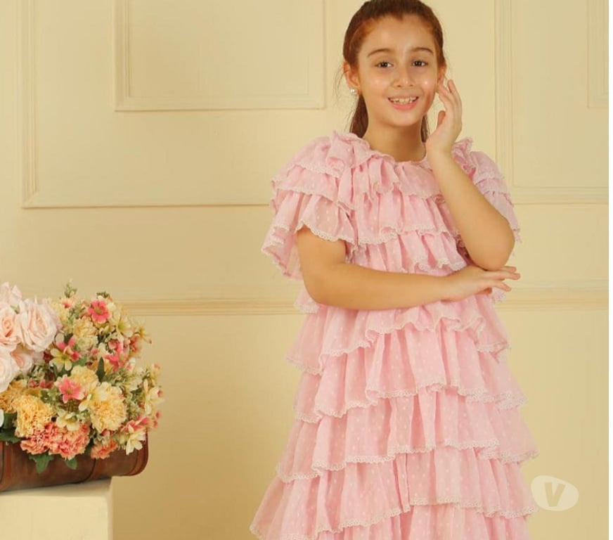 Buy & Sell Clothes Delhi - Photos for Buy Wild Rose Pink Ruffle Dress Girls 9-14 Yrs | Party Wear